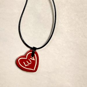 "LUV" Ceramic Heart Pendant Necklace